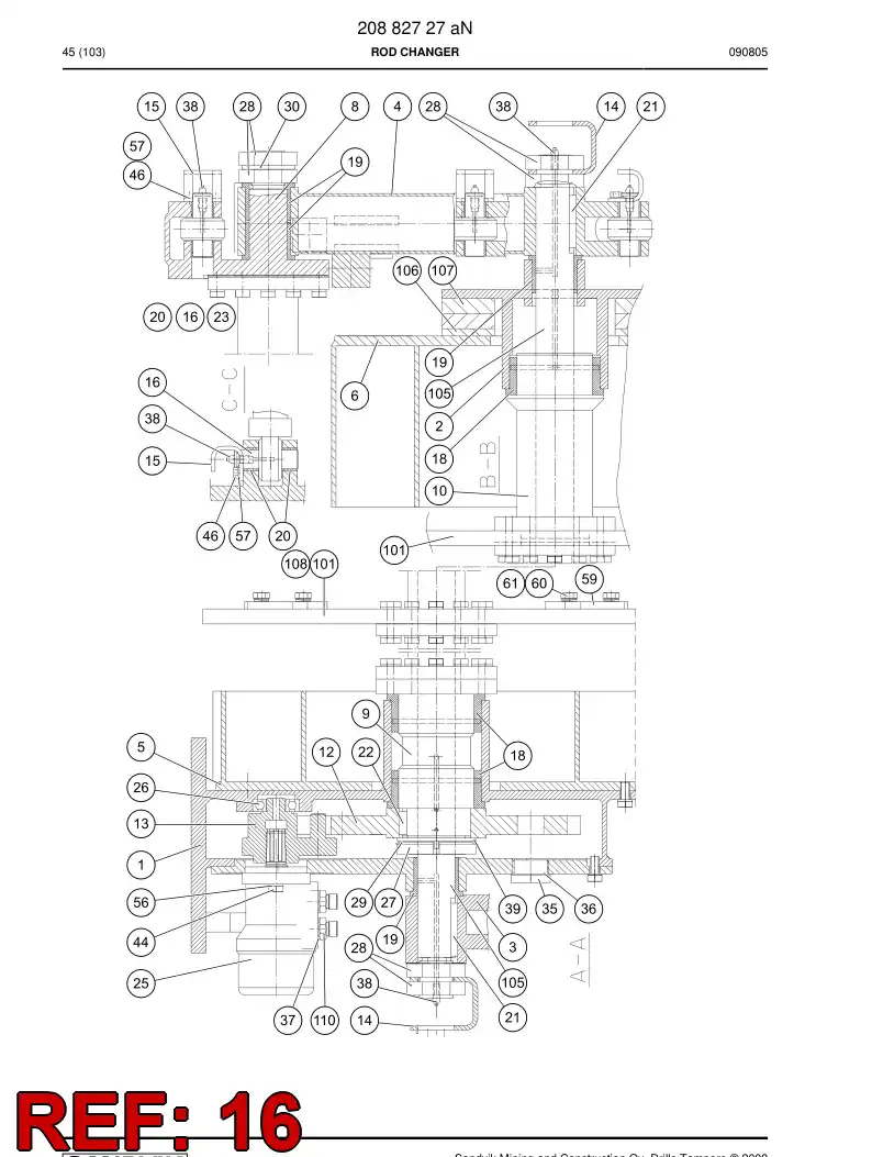 26295408 262 954 08 Pin - Sandvik Technical Drawing