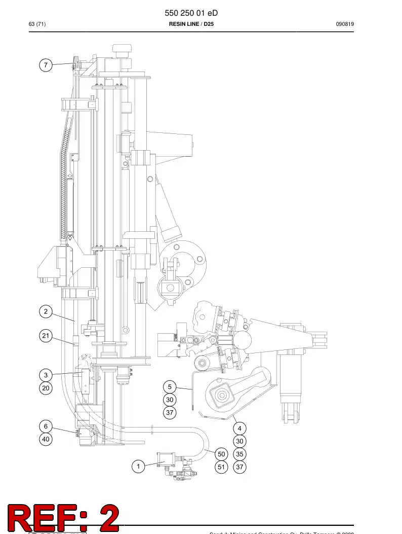 26317958 263 179 58 RESIN PIPE - Sandvik Technical Drawing