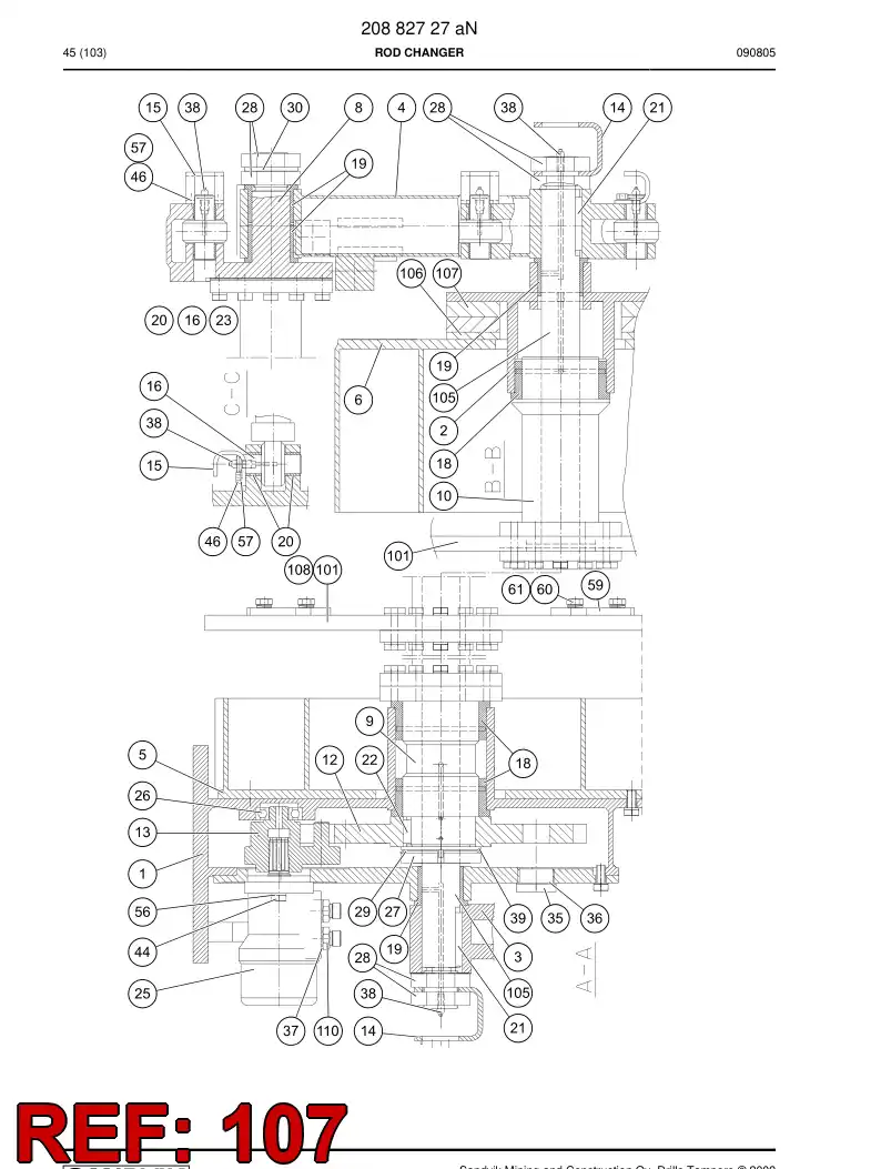 26357838 263 578 38 ADJUSTING PLATE 20MM - Sandvik Technical Drawing