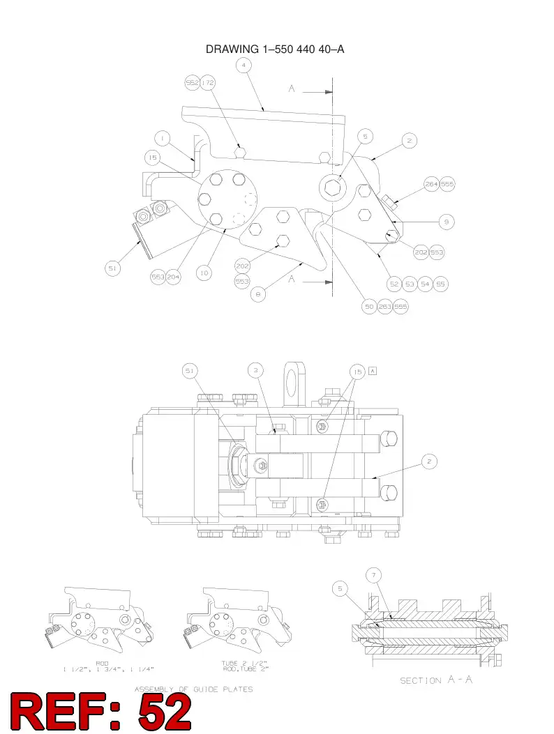26358158 263 581 58 WEAR PIECE, ROD 1 1/4'' - Sandvik Technical Drawing