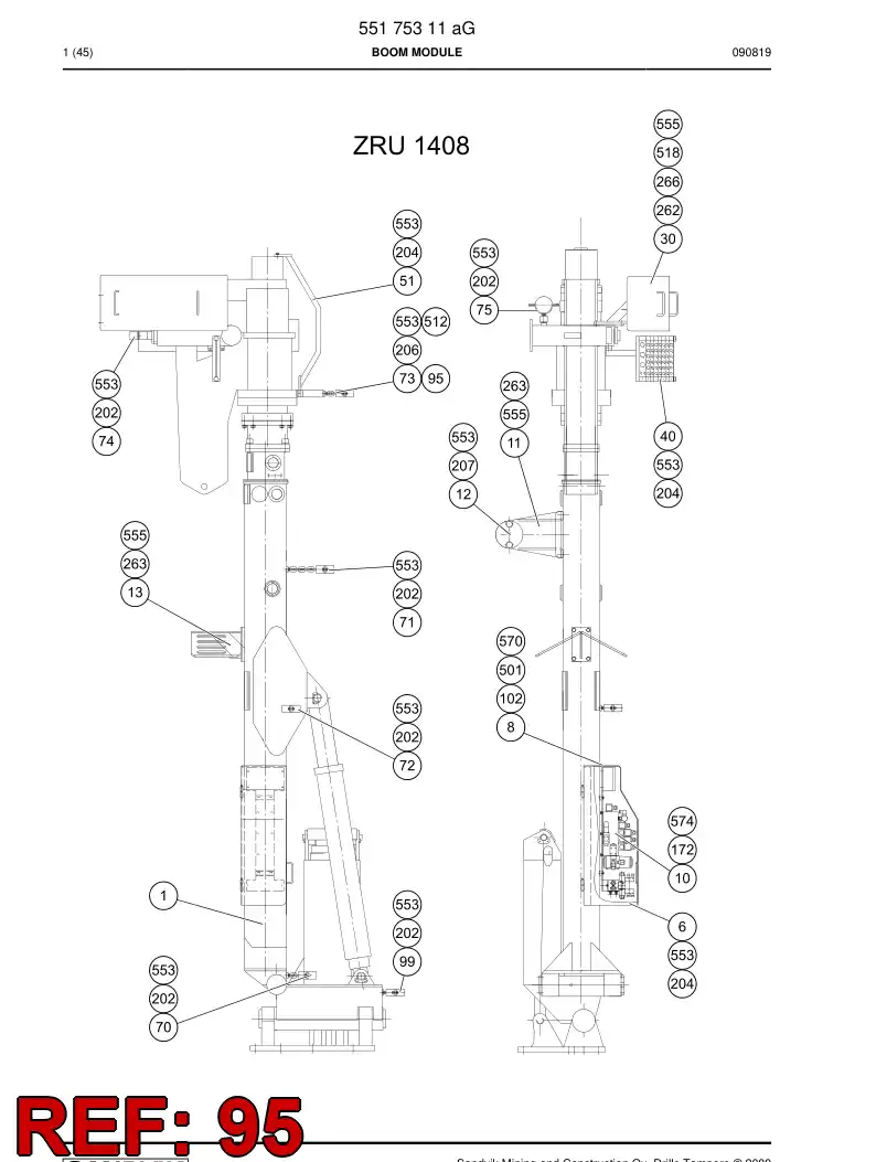 26361098 263 610 98 SUPPORT - Sandvik Technical Drawing
