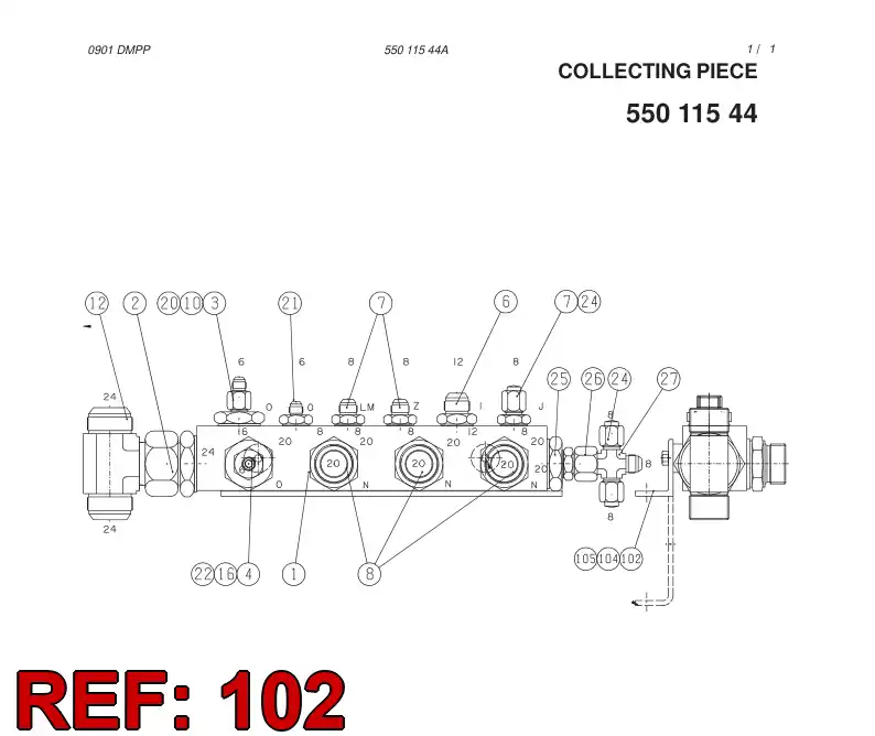 26367608 263 676 08 SUPPORT - Sandvik Technical Drawing