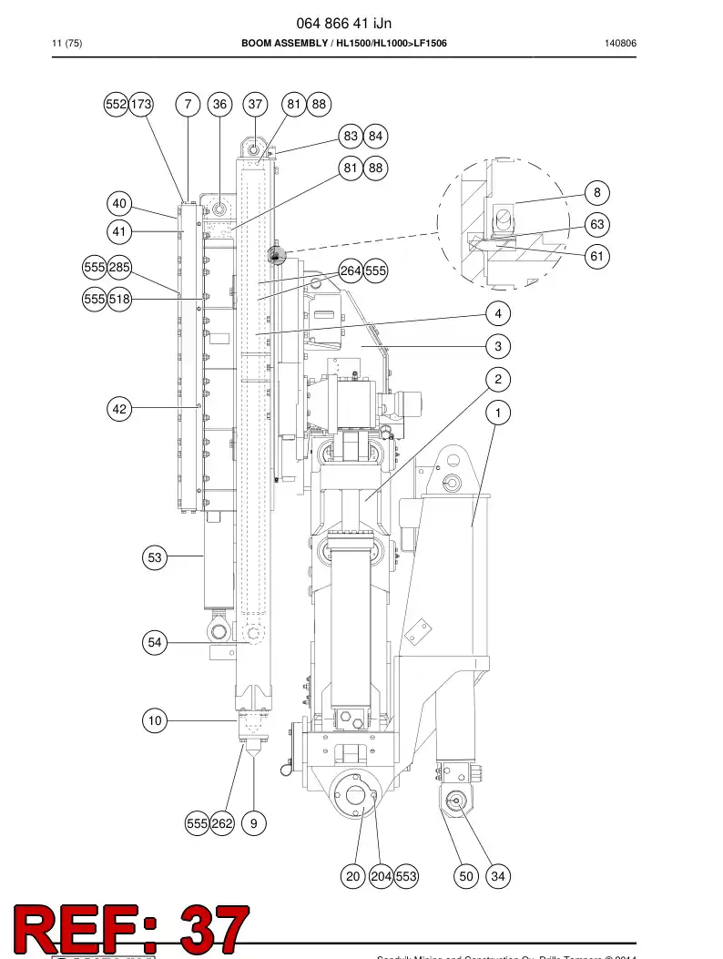 26377508a 263 775 08a PIN, CNICO - Sandvik Technical Drawing