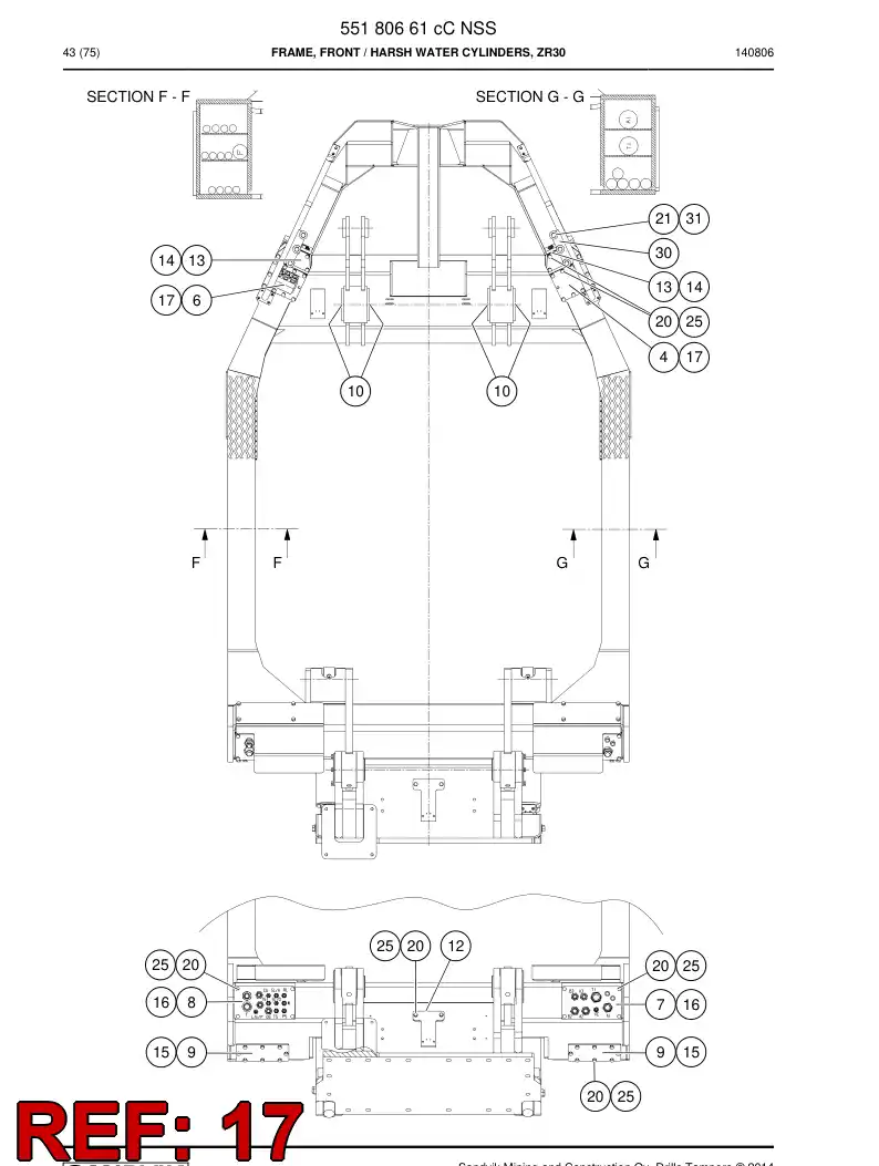26401298a 264 012 98a RUBBER SEAL - Sandvik Technical Drawing