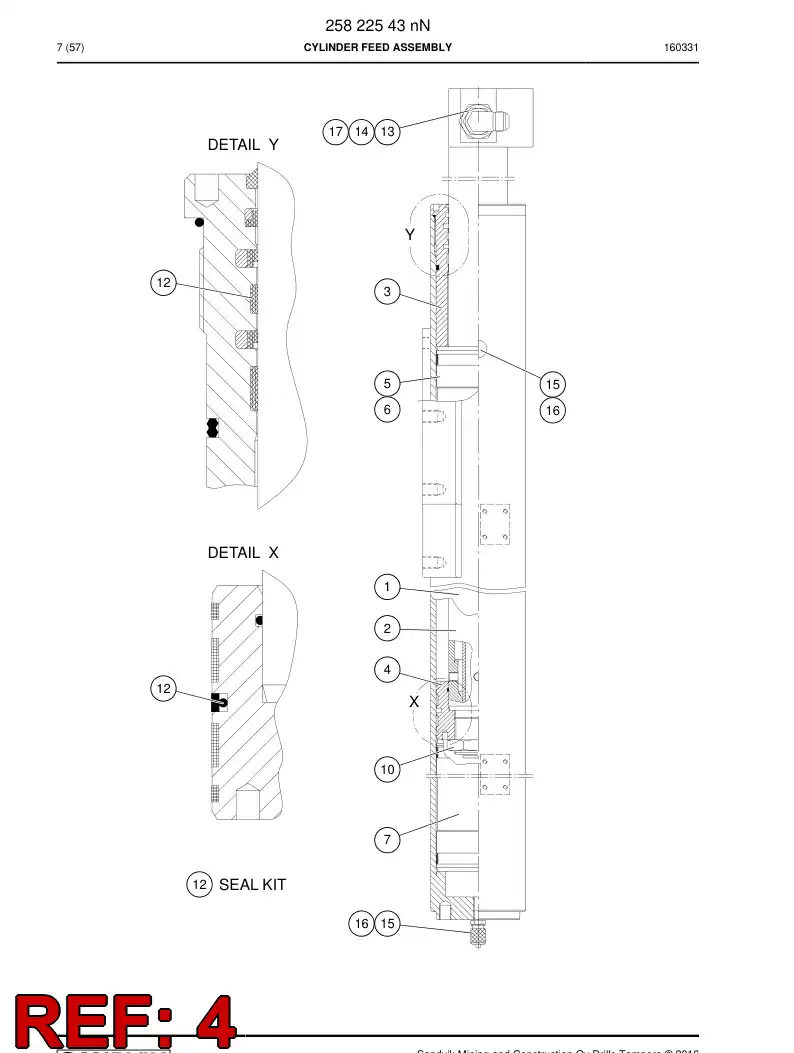 26402738a 264 027 38a PISTON - Sandvik Technical Drawing