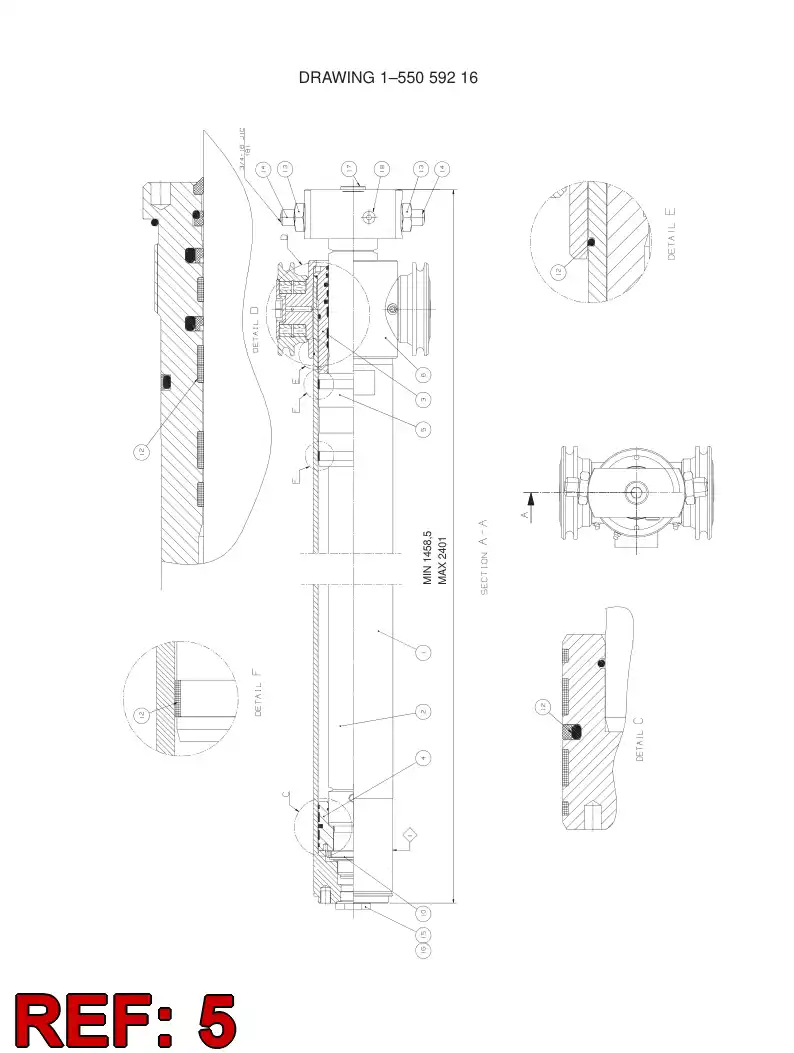 26402868 264 028 68 LIMIT BUSHING 6'/HL600 - Sandvik Technical Drawing