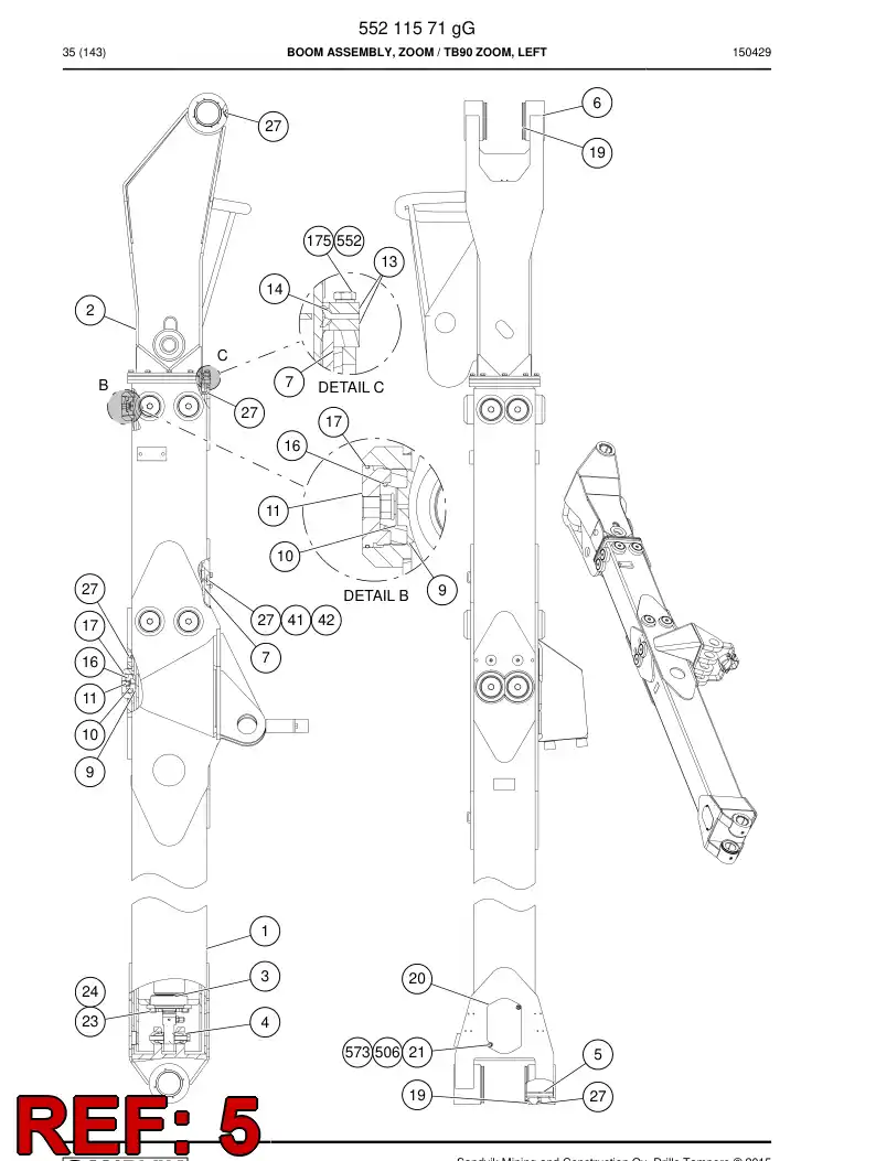 26424017e 264 240 17e Bushing, Bearing - Sandvik Technical Drawing