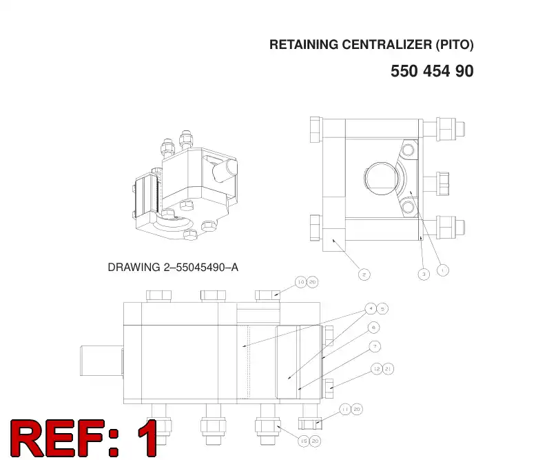 26452778 264 527 78 CYLINDER ASSEMBLY - Sandvik Technical Drawing