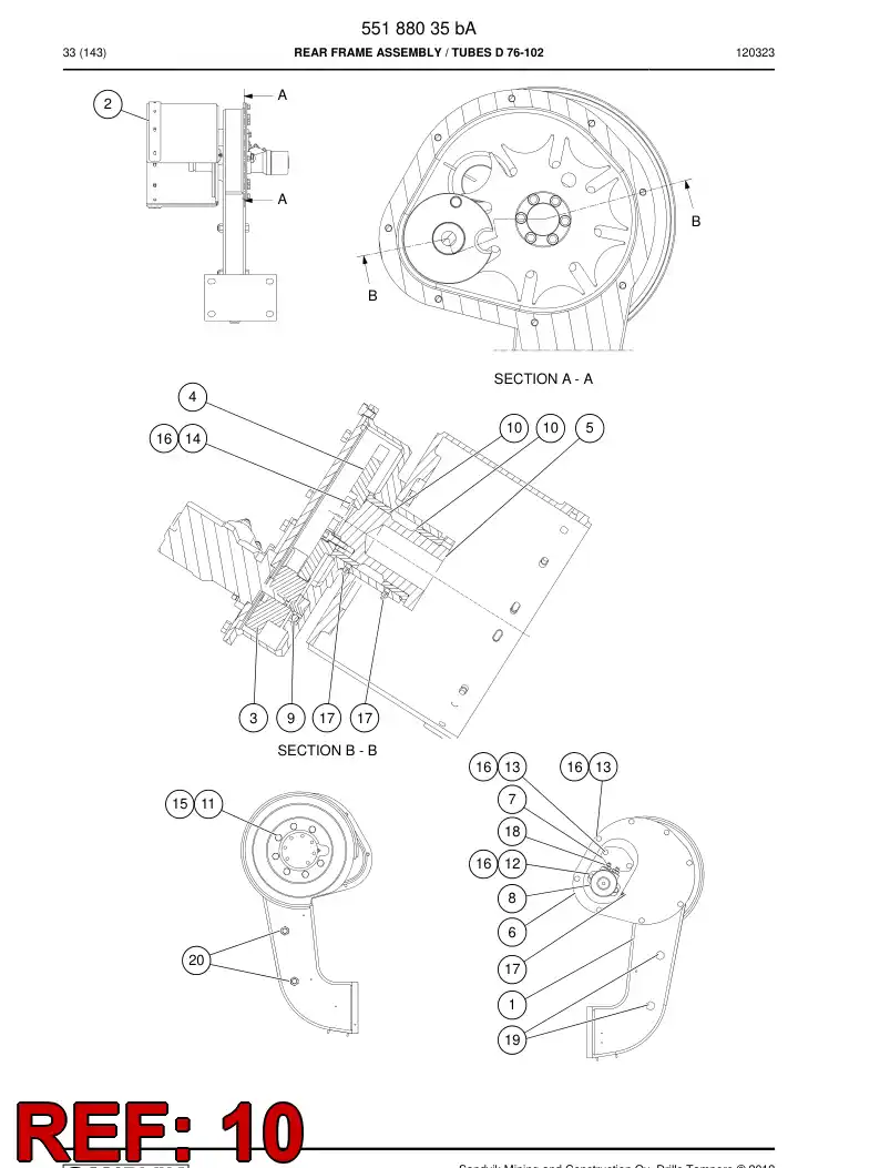 26474208a 264 742 08a Bearing bushing - Sandvik Technical Drawing