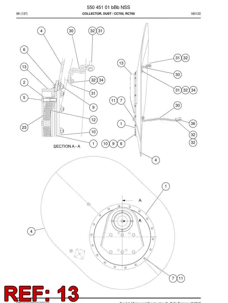 26484648b 264 846 48b Collector, Cuttings - Sandvik Technical Drawing
