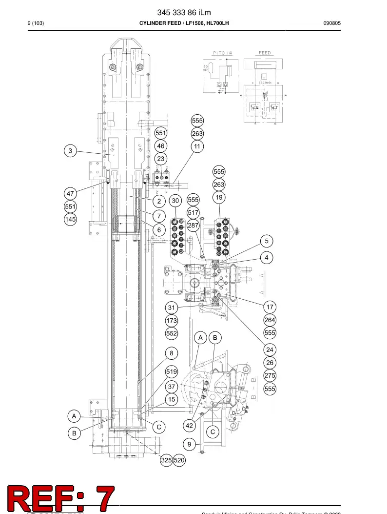 26500605 265 006 05 STEEL WIRE ROPE D12 L=3440 - Sandvik Technical Drawing