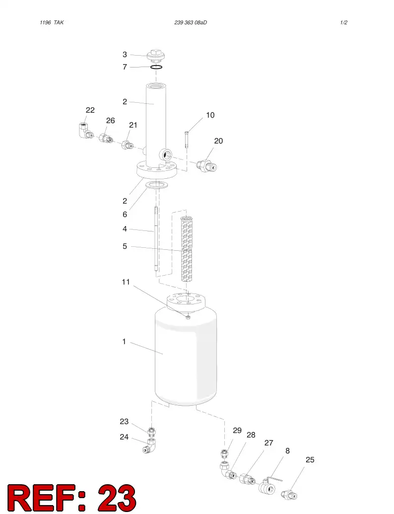 26500728 265 007 28 SUCTION NIPPLE - Sandvik Technical Drawing