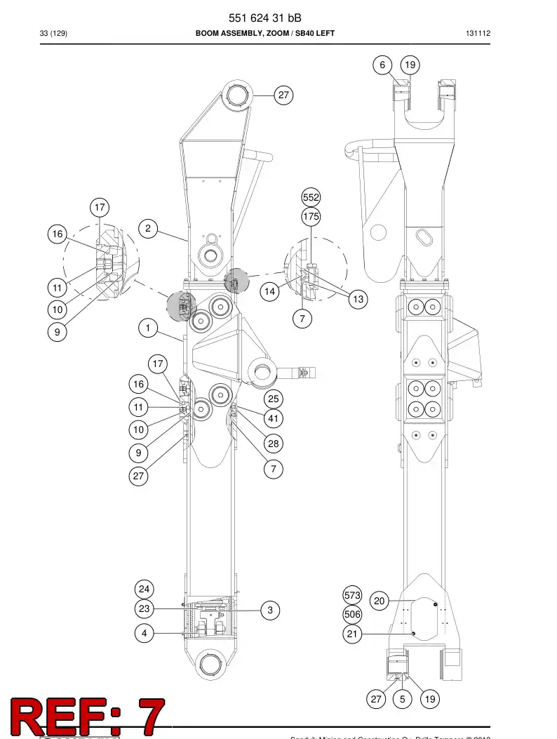 26509688e 265 096 88e slide piece - Sandvik Technical Drawing