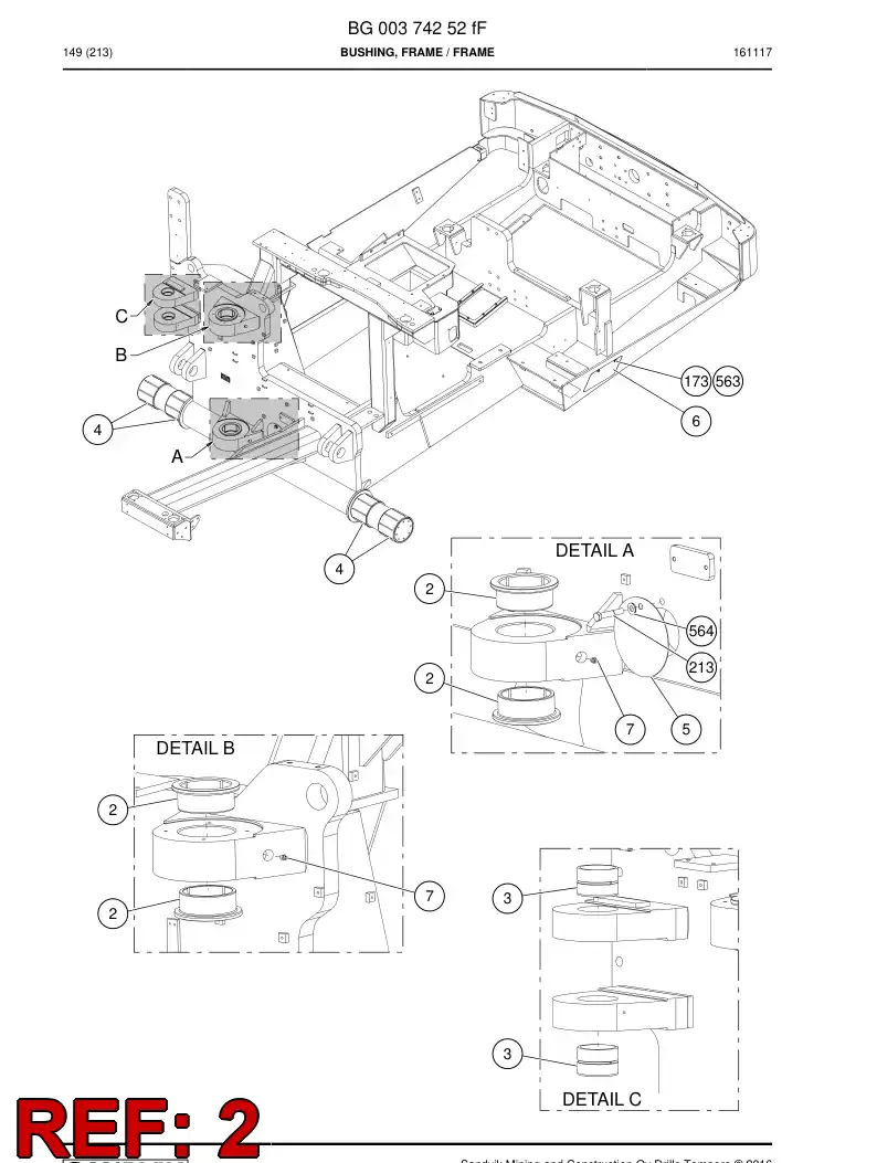 26516428b 265 164 28b Bushing, Bearing - Sandvik Technical Drawing