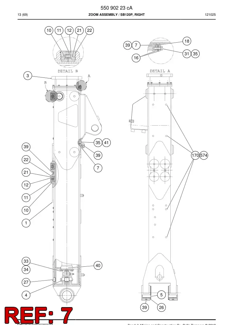 26528758a 265 287 58a SLIDE PLATE - Sandvik Technical Drawing