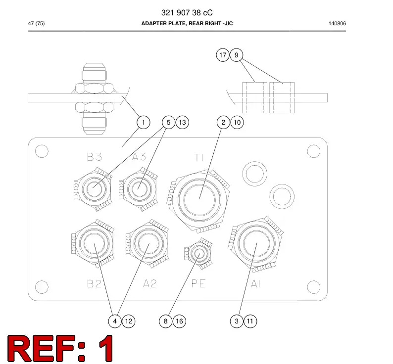 26561828b 265 618 28b ADAPTER PLATE, REAR RIGHT - Sandvik Technical Drawing