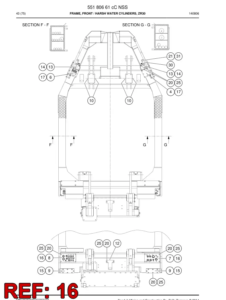 26561958a 265 619 58a RUBBER SEAL - Sandvik Technical Drawing