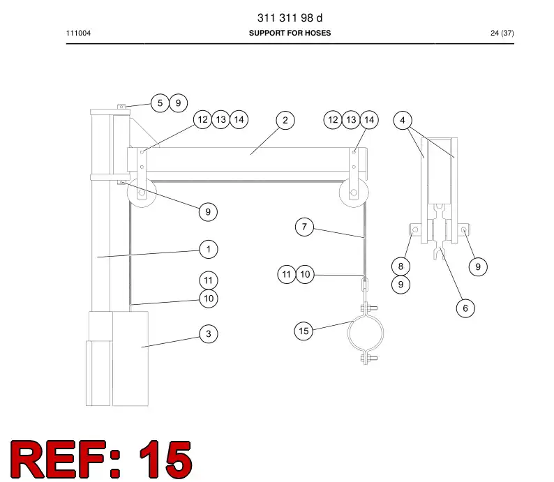 26576802 265 768 02 HOSE SUPPORT - Sandvik Technical Drawing