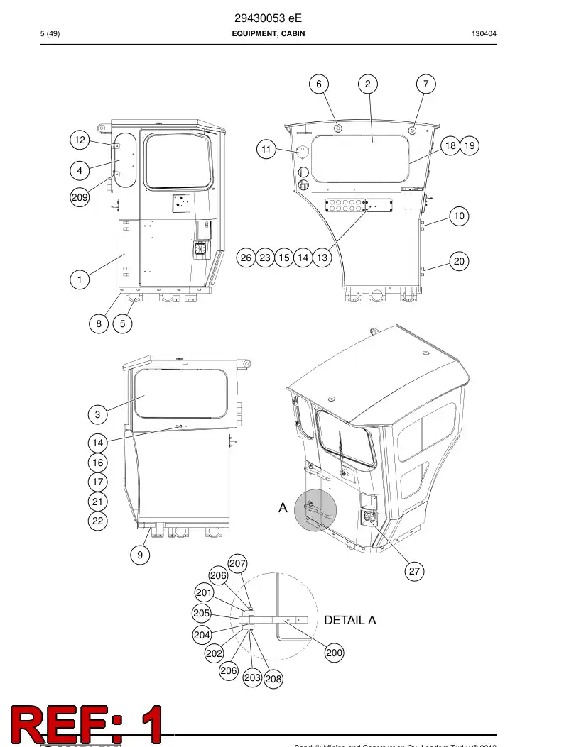 29430090 294 300 90 Frame, Cabin - Sandvik Technical Drawing