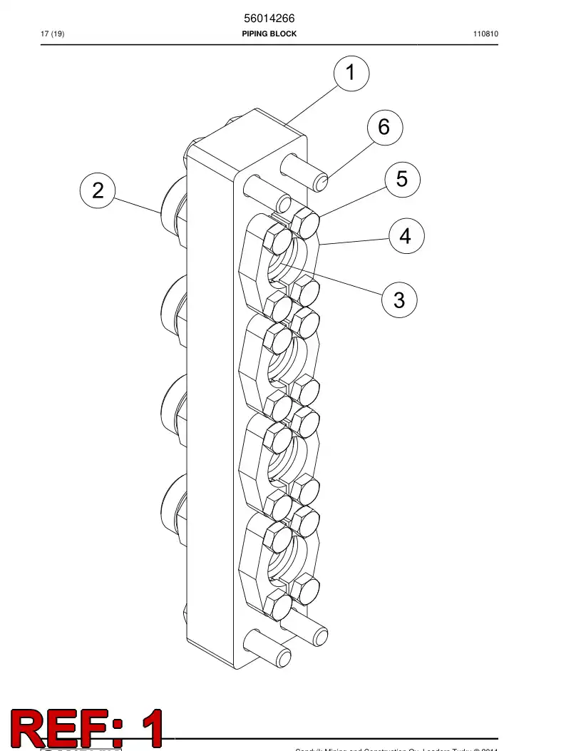 29601382 296 013 82 Piping block - Sandvik Technical Drawing