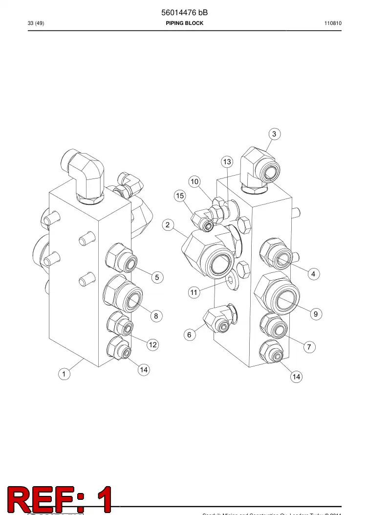 29601715 296 017 15 Adapter (hydraulic) - Sandvik Technical Drawing