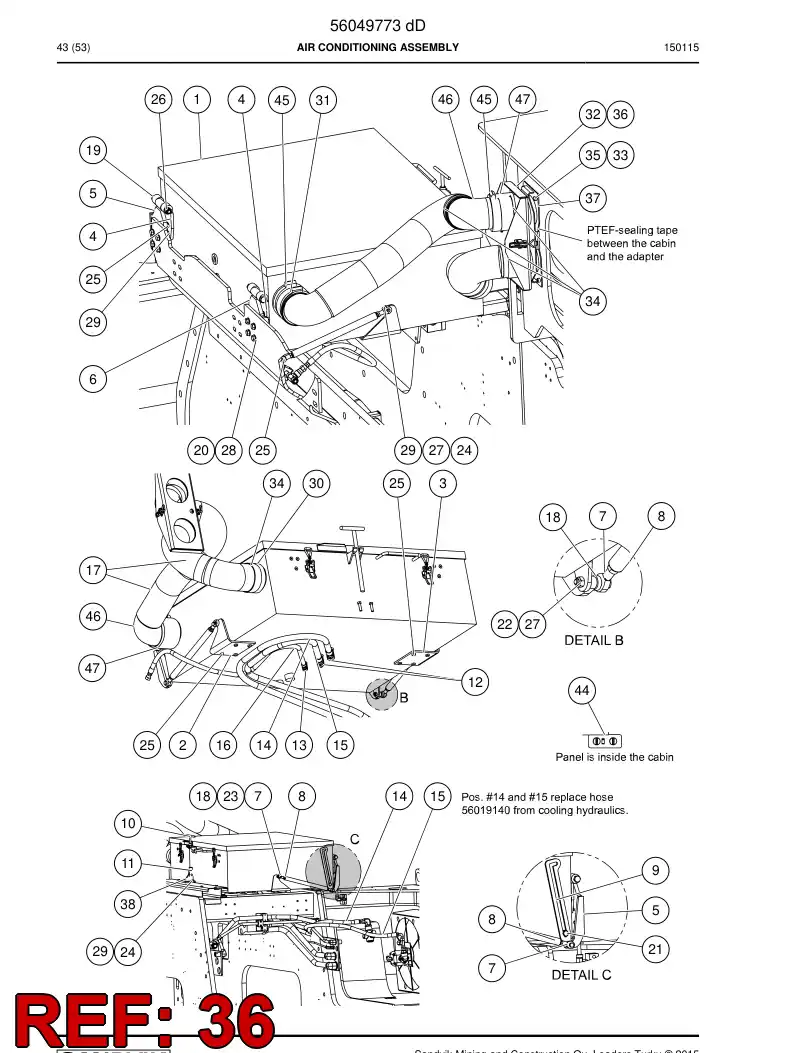 29602145 296 021 45 Adapter, Hydraulic - Sandvik Technical Drawing