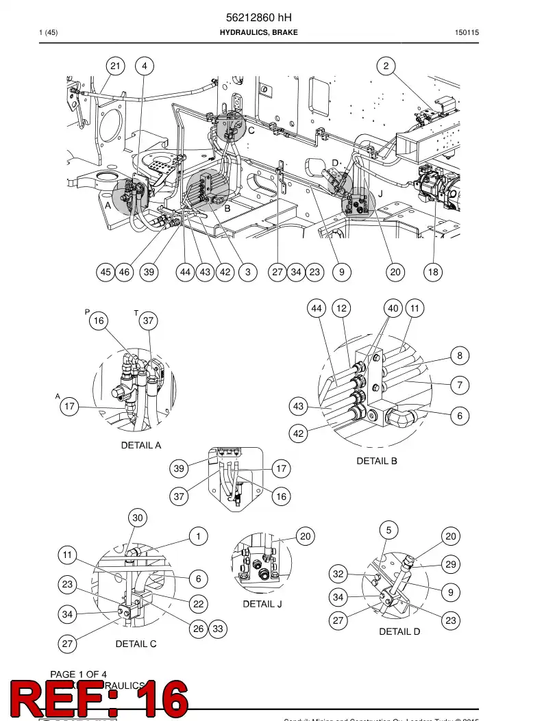 29603333 296 033 33 Hydraulic hose - Sandvik Technical Drawing