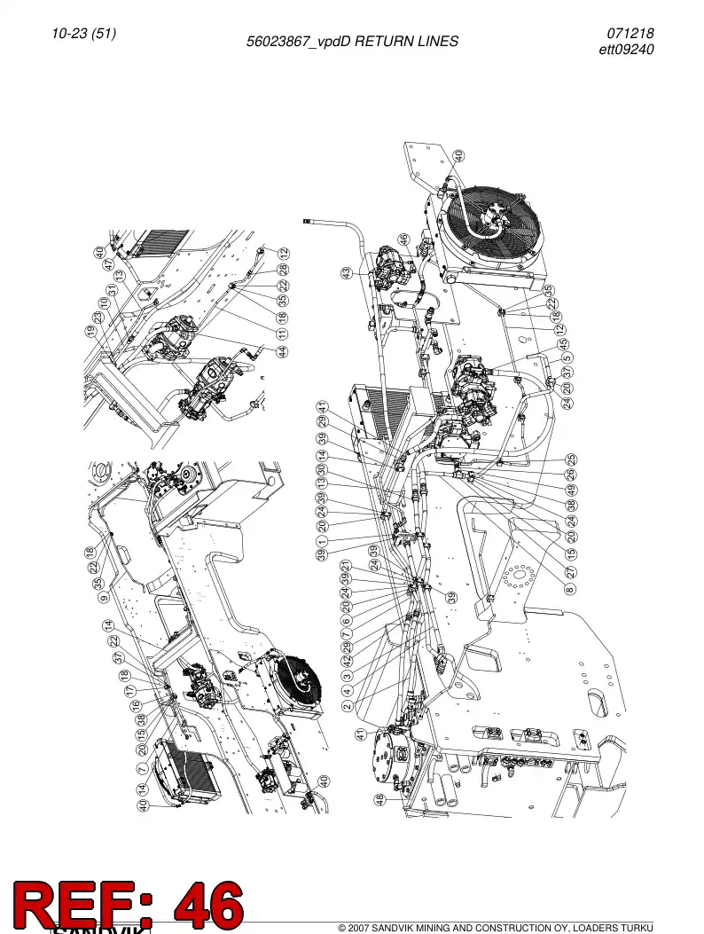 29603366 296 033 66 Hydraulic hose - Sandvik Technical Drawing