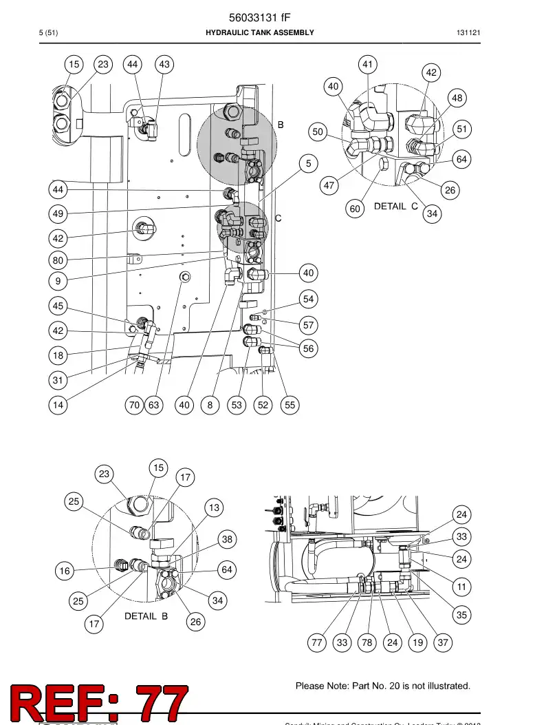 29603824 296 038 24 Hydraulic hose - Sandvik Technical Drawing