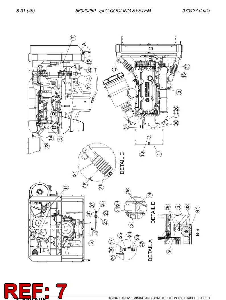 29604266 296 042 66 Hydraulic hose - Sandvik Technical Drawing