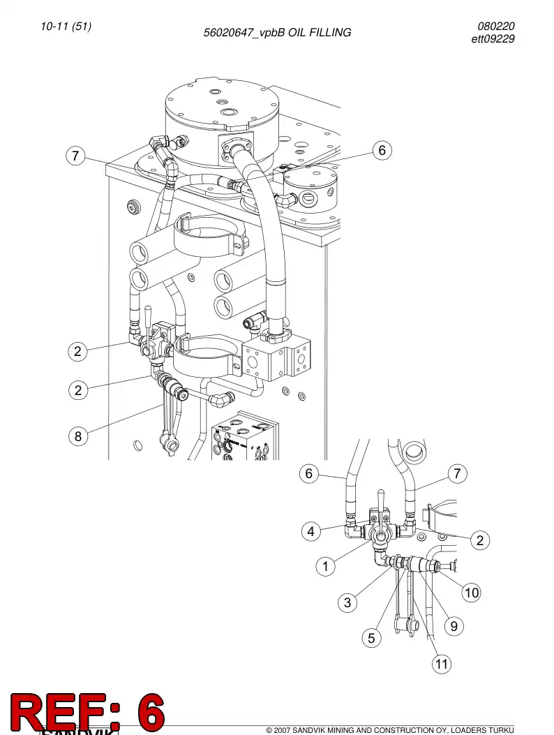 29604284 296 042 84 Hydraulic hose - Sandvik Technical Drawing