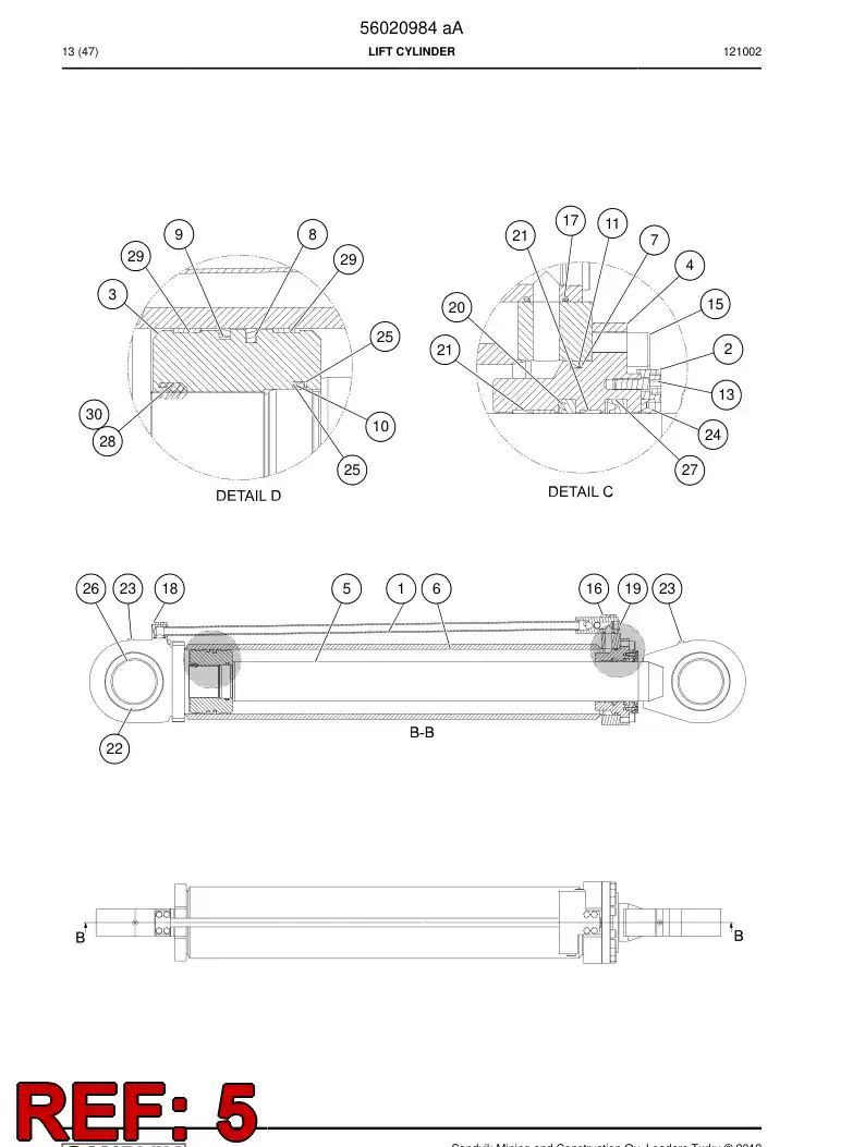 29605232 296 052 32 PISTON rod - Sandvik Technical Drawing