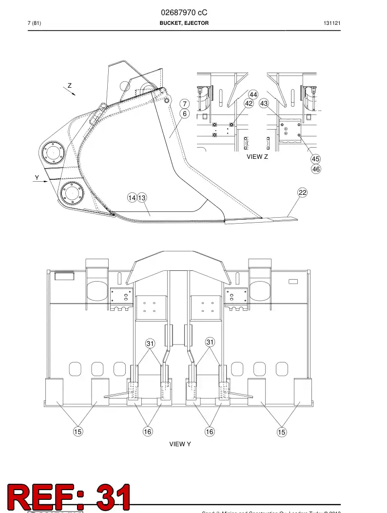 29605506 296 055 06 Plate, Wear - Sandvik Technical Drawing