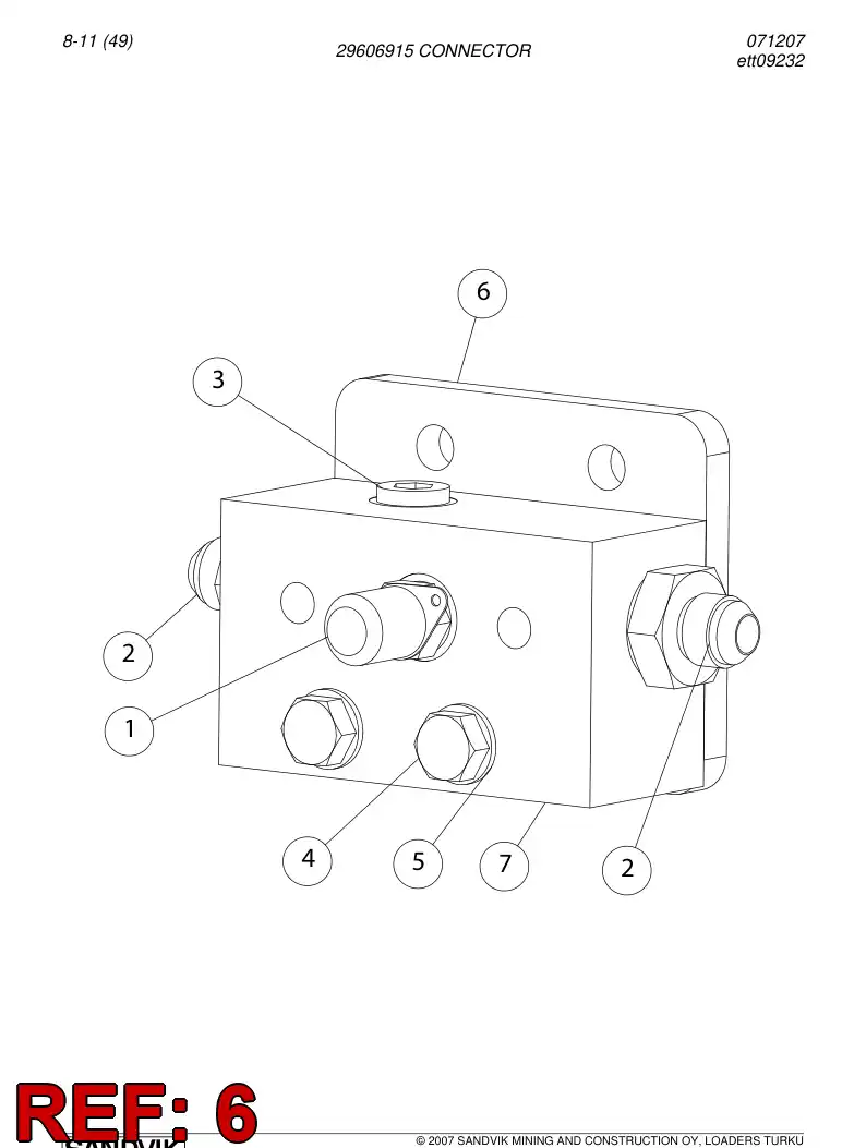 29606872 296 068 72 Plate - Sandvik Technical Drawing