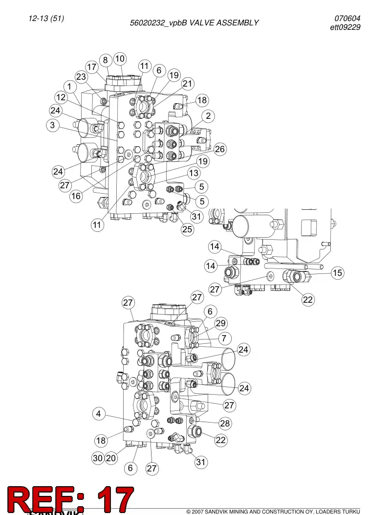 29607038 296 070 38 Plug - Sandvik Technical Drawing