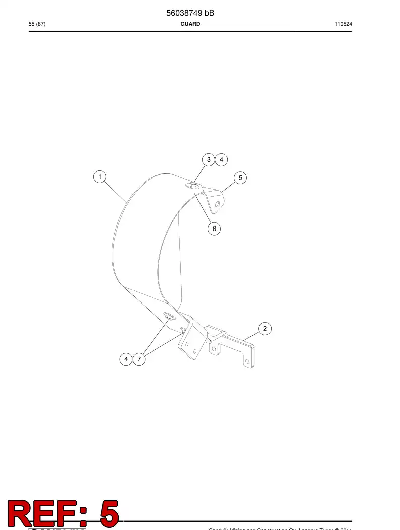 29607336 296 073 36 Plate lug - Sandvik Technical Drawing