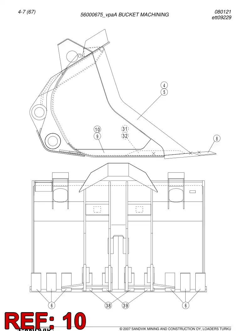29612192 296 121 92 Elbow support - Sandvik Technical Drawing