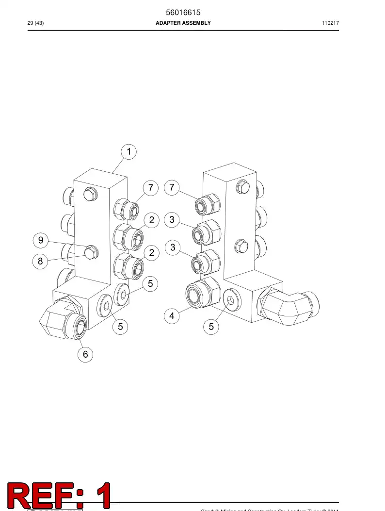 29613021 296 130 21 Block, Distribution - Sandvik Technical Drawing