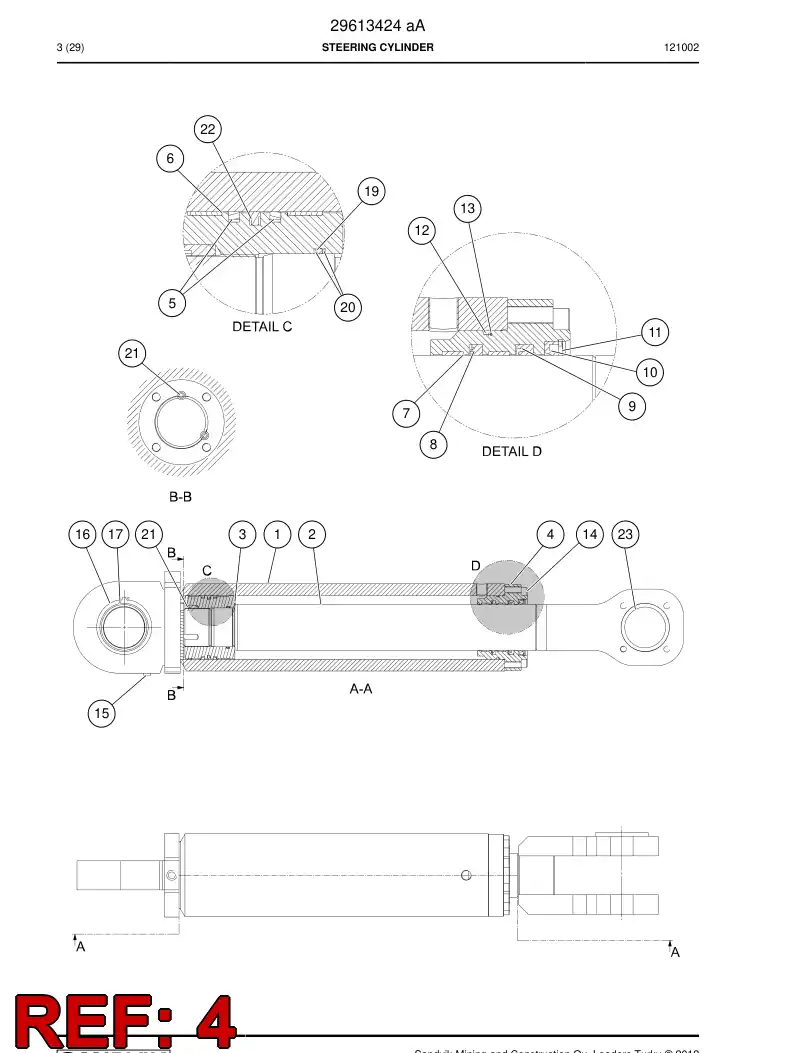 29613407 296 134 07 End plate - Sandvik Technical Drawing