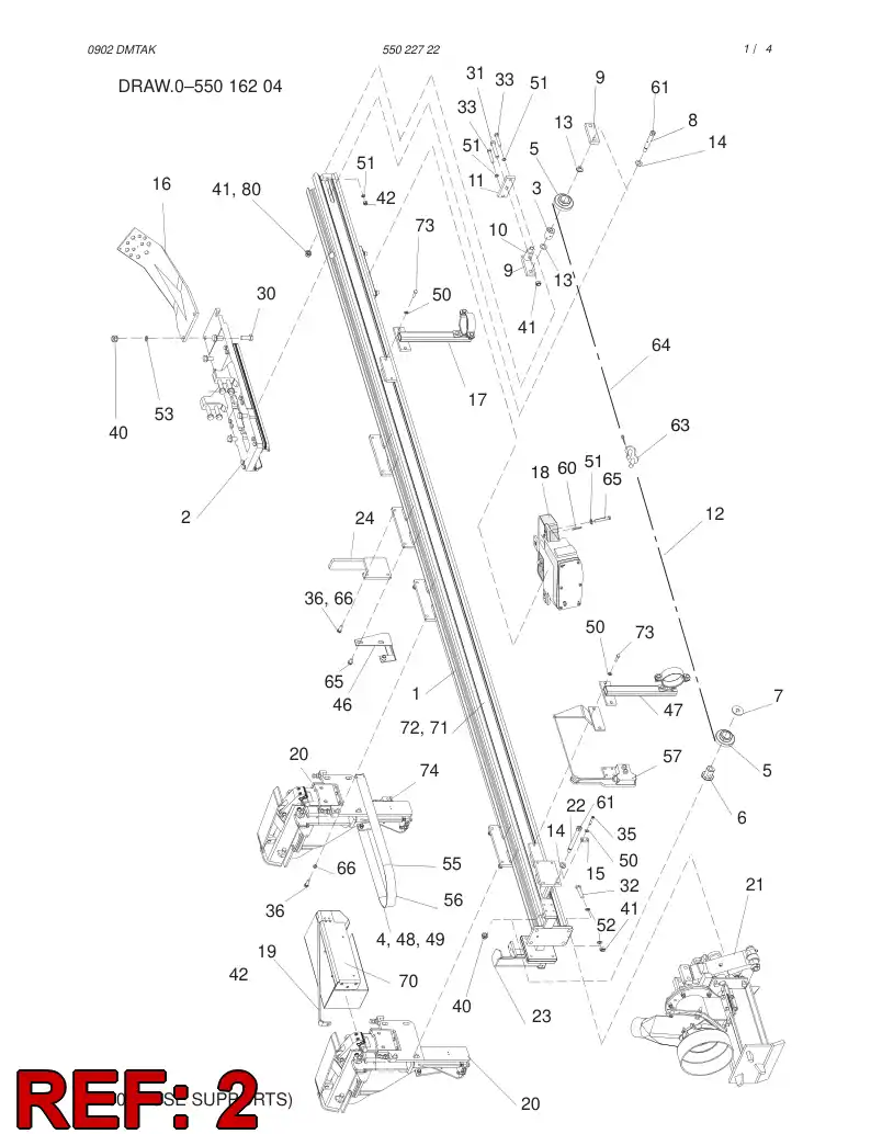 30282803 302 828 03 DRILL CARRIAGE ASSY - Sandvik Technical Drawing
