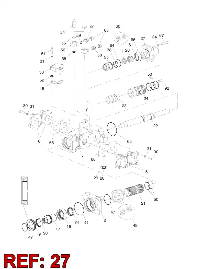 30288048 302 880 48 REAR COVER - Sandvik Technical Drawing