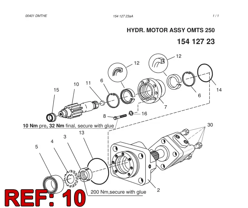30288998 302 889 98 Rotation shaft - Sandvik Technical Drawing