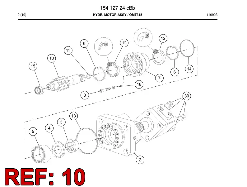 30288998a 302 889 98a Rotation shaft - Sandvik Technical Drawing
