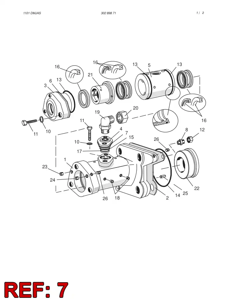 30289871 302 898 71 FLUSHING DEVISE ASSY 2'' HL700 - Sandvik Technical Drawing