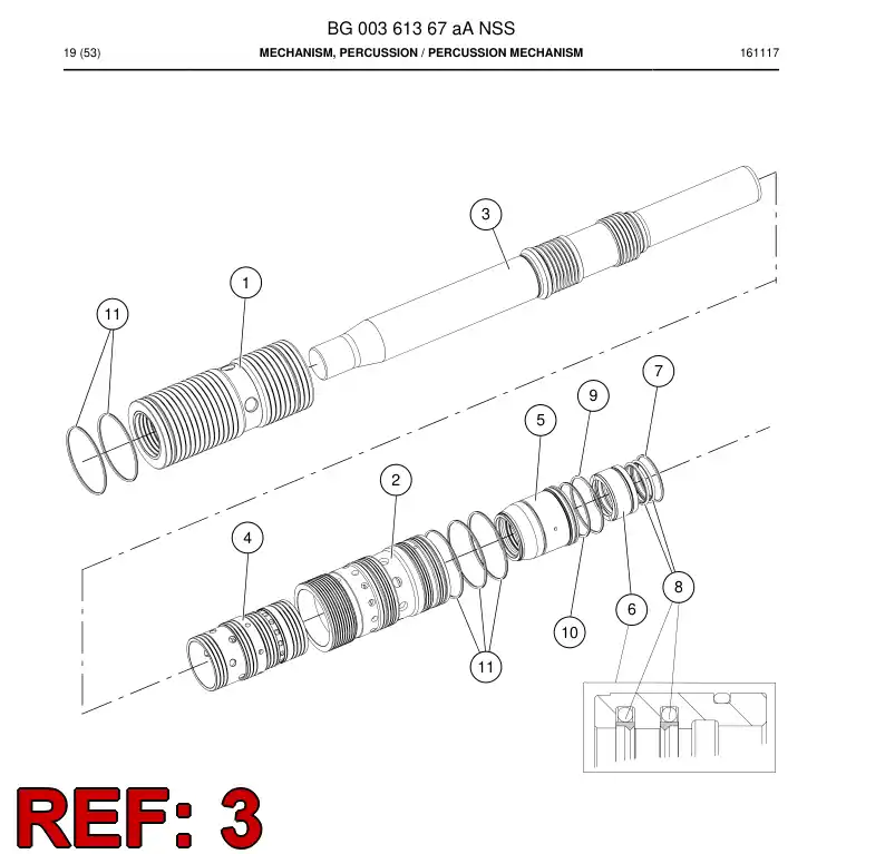 30294728a 302 947 28a PISTON - Sandvik Technical Drawing
