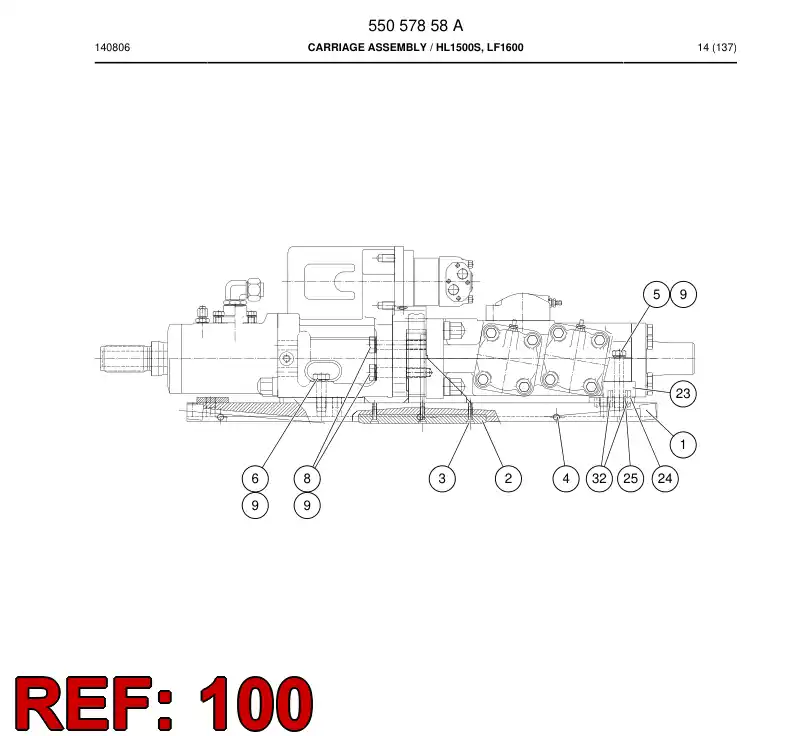 30297218a 302 972 18a KIINNITYSOSAT HL1500S /LF1500 - Sandvik Technical Drawing
