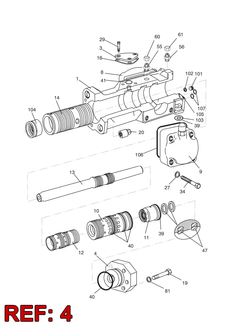 30297758 302 977 58 REAR COVER ASSY - Sandvik Technical Drawing
