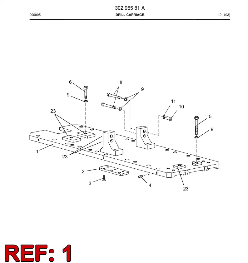 30298358a 302 983 58a CARRIAGE - Sandvik Technical Drawing