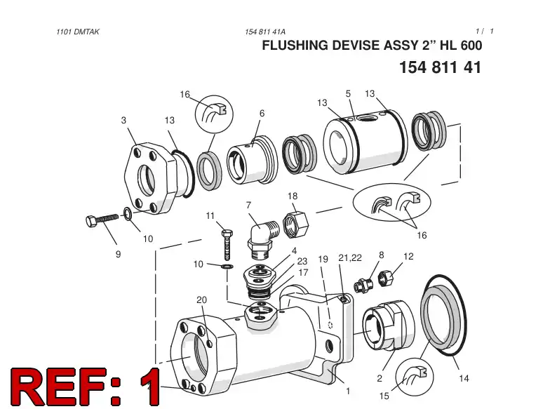 30370598 303 705 98 FLUSHING DEVICE BODY - Sandvik Technical Drawing