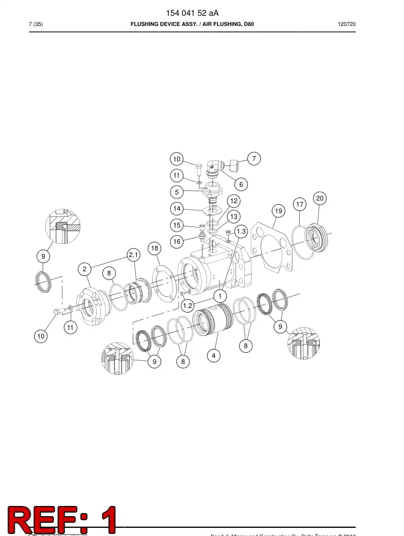 30373088 303 730 88 FLUSHING HOUSING - Sandvik Technical Drawing